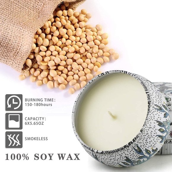 NEW in BOX Aromatherapy Scented Candles Gift Set, Natural Soy Wax (6 Pack) - Picture 14 of 16